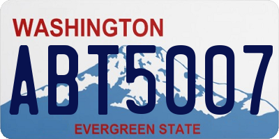 WA license plate ABT5007