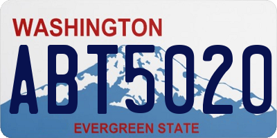 WA license plate ABT5020
