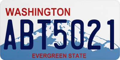 WA license plate ABT5021