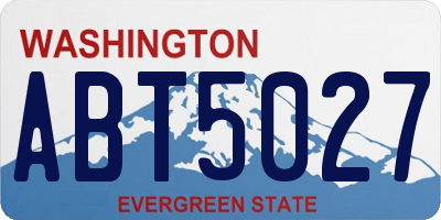 WA license plate ABT5027