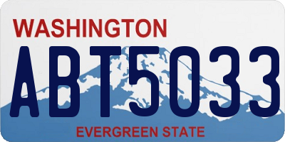 WA license plate ABT5033