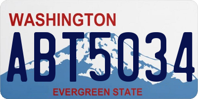 WA license plate ABT5034