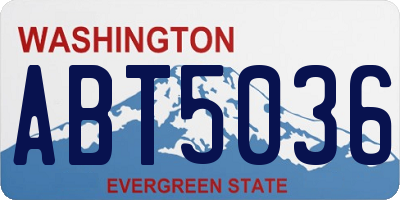 WA license plate ABT5036