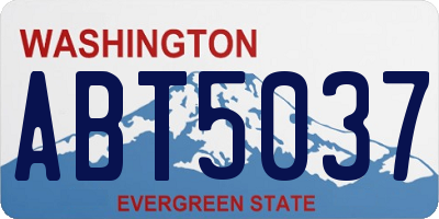 WA license plate ABT5037