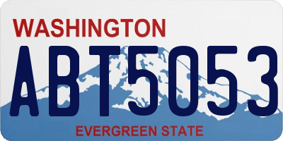 WA license plate ABT5053