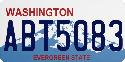 WA license plate ABT5083