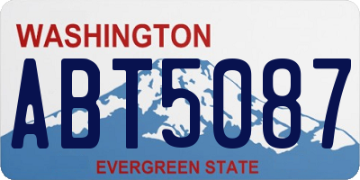 WA license plate ABT5087