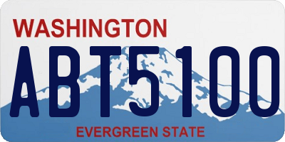 WA license plate ABT5100