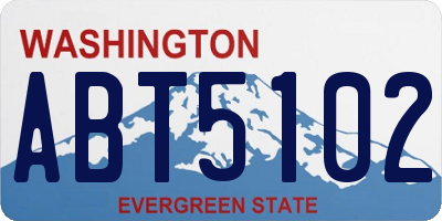 WA license plate ABT5102