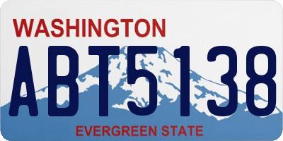 WA license plate ABT5138