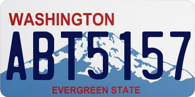 WA license plate ABT5157