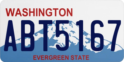 WA license plate ABT5167