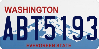 WA license plate ABT5193