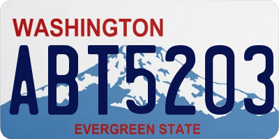 WA license plate ABT5203