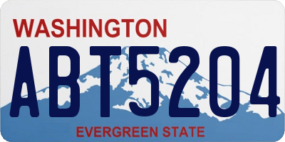 WA license plate ABT5204
