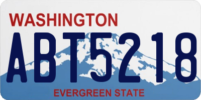 WA license plate ABT5218