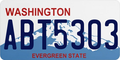 WA license plate ABT5303