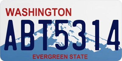 WA license plate ABT5314