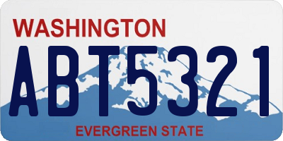 WA license plate ABT5321