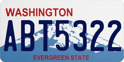 WA license plate ABT5322