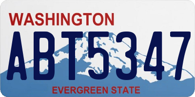 WA license plate ABT5347