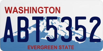 WA license plate ABT5352
