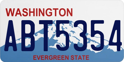 WA license plate ABT5354