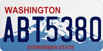 WA license plate ABT5380