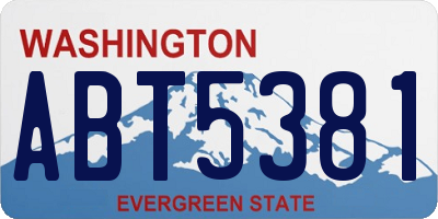 WA license plate ABT5381