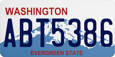WA license plate ABT5386