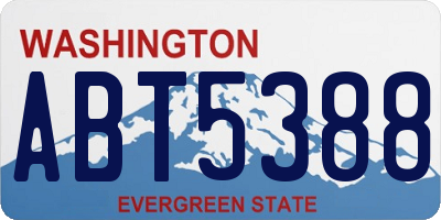 WA license plate ABT5388