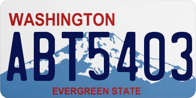 WA license plate ABT5403