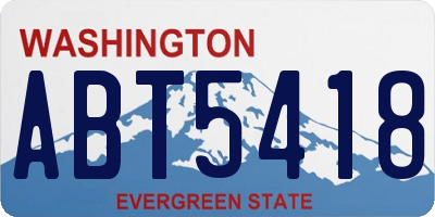 WA license plate ABT5418