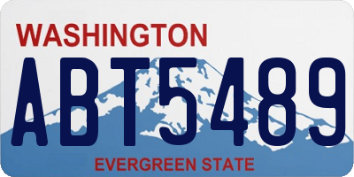WA license plate ABT5489