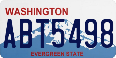WA license plate ABT5498