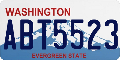 WA license plate ABT5523