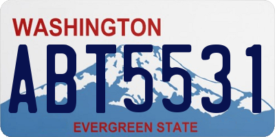 WA license plate ABT5531