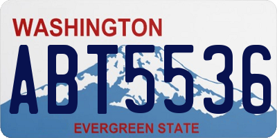 WA license plate ABT5536