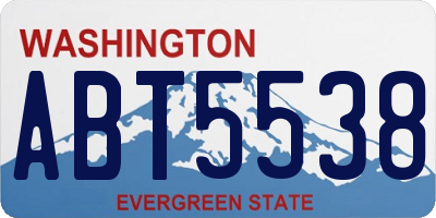 WA license plate ABT5538