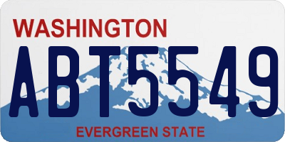WA license plate ABT5549