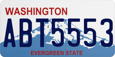 WA license plate ABT5553