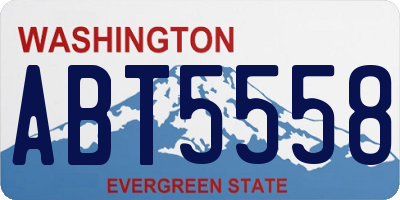 WA license plate ABT5558