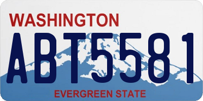 WA license plate ABT5581