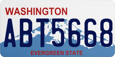 WA license plate ABT5668