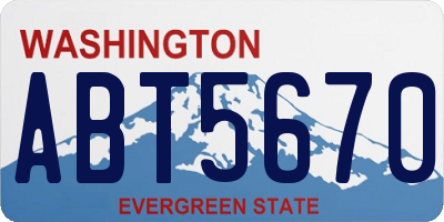 WA license plate ABT5670
