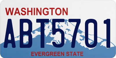 WA license plate ABT5701