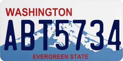 WA license plate ABT5734