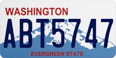 WA license plate ABT5747