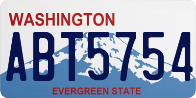 WA license plate ABT5754