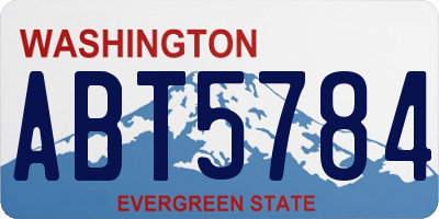 WA license plate ABT5784